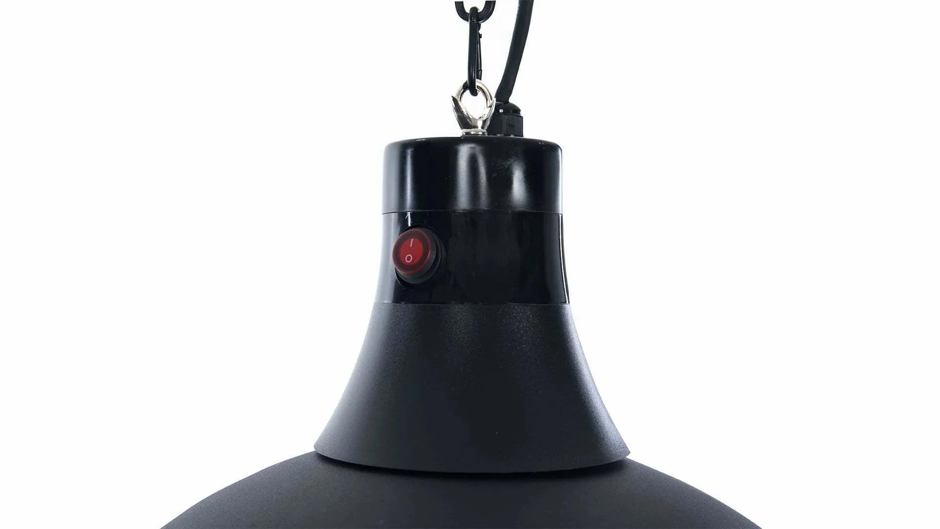 aan/uit knop van de Sunred Indus II Bright hangende zwarte heater