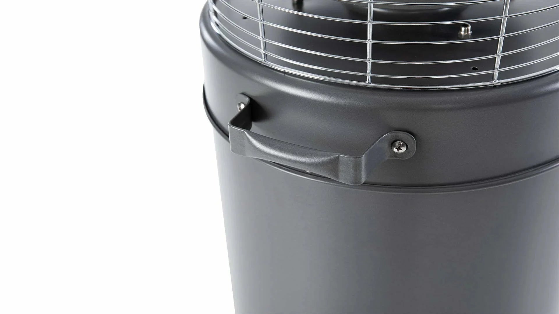 het handvat van de staande Sunred grijze Propus Lounge terrasverwarmer met 10000 Watt