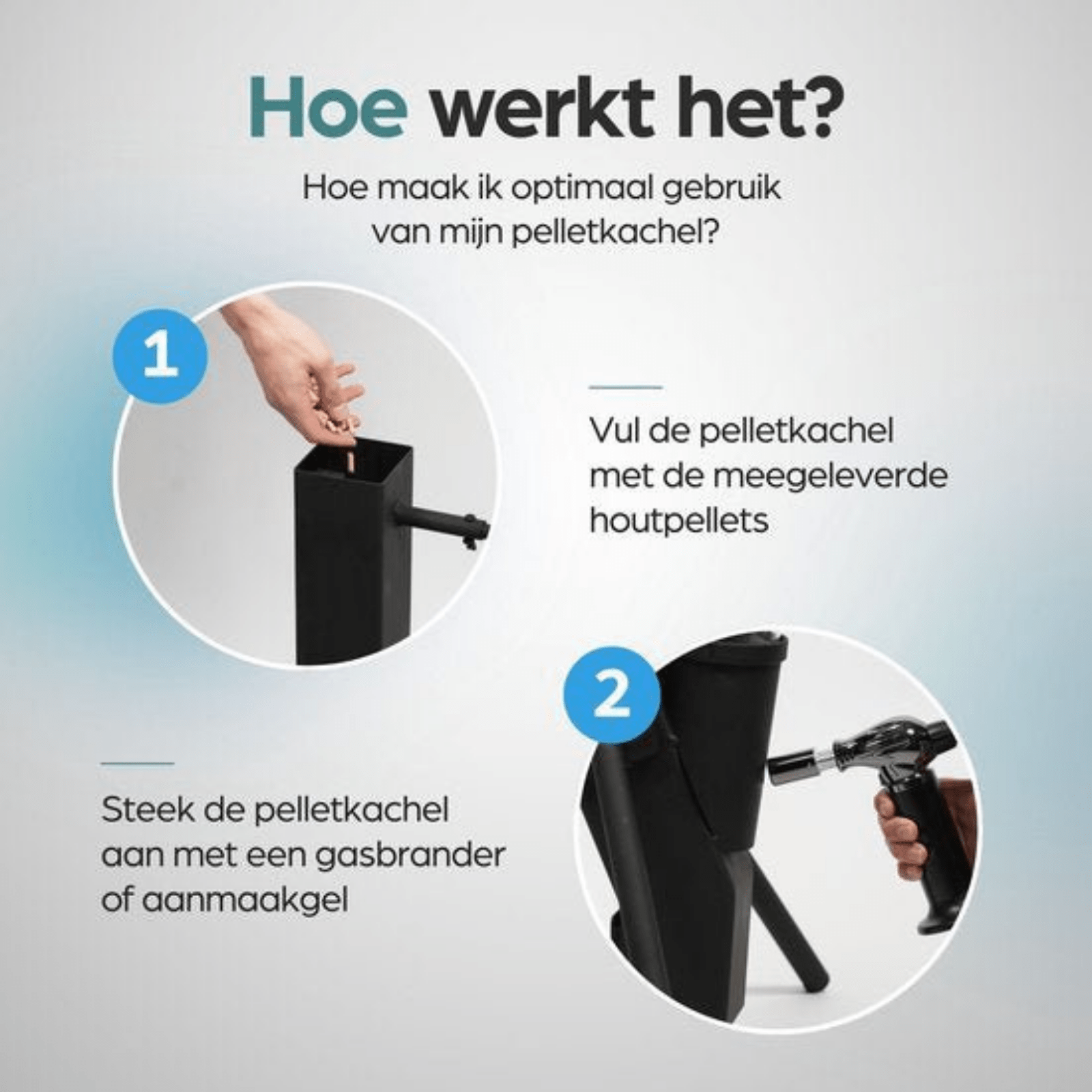 Pure Power Pellet Terrassenheizer – 175 cm – Rauchfreie Flamme (1,2 m)