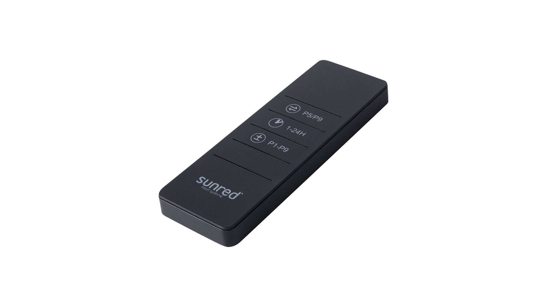 afstandbediening voor de Zwarte Sunred Triangle Dark SMART wandmodel heater 
